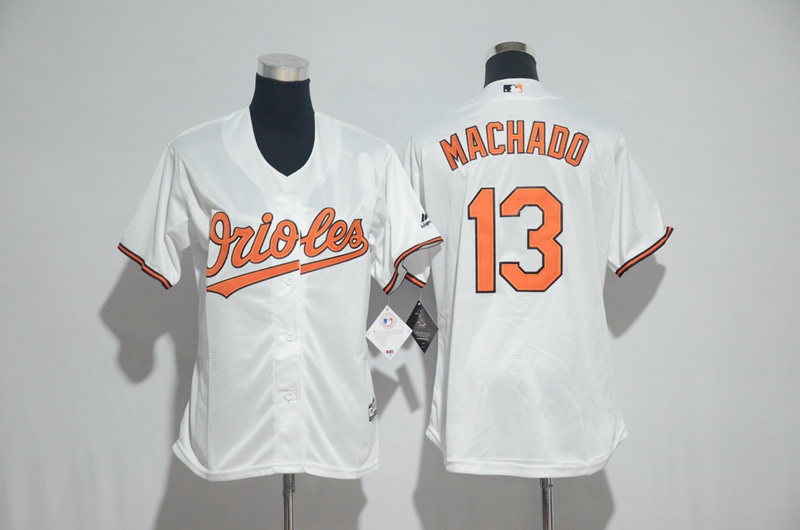 Womens 2017 MLB Baltimore Orioles #13 Machado White Jerseys->washington nationals->MLB Jersey